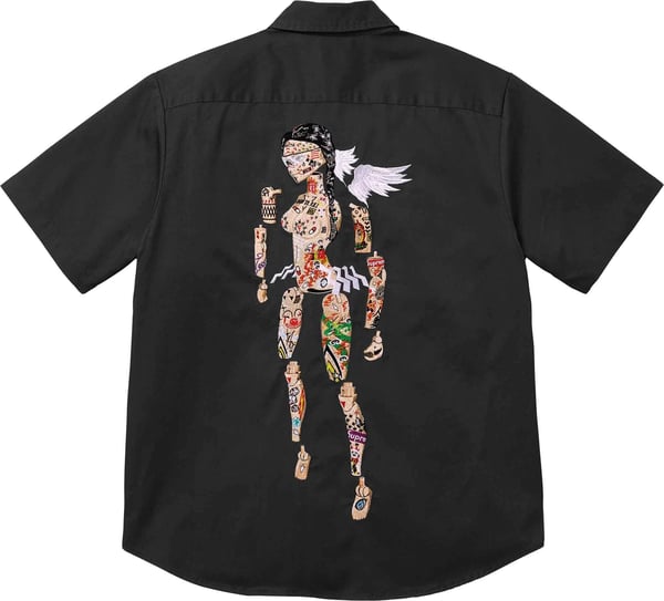 AOI Cyborg S/S Work Shirt - Black (detail)