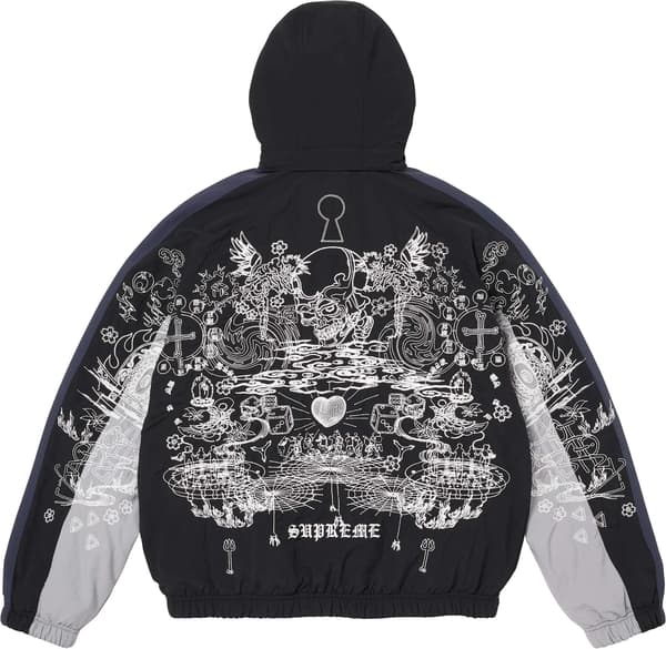 AOI Fleece Lined Track Jacket - Black (detail)