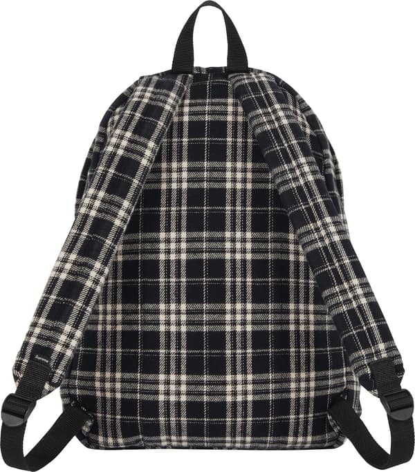 Appliqué Flannel Backpack - Black (detail)