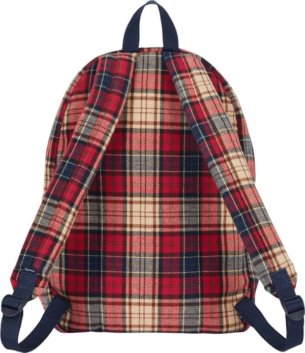 Appliqué Flannel Backpack - Red (detail)
