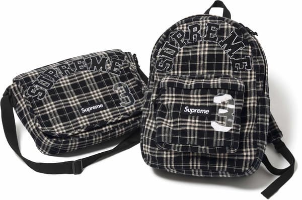 Appliqué Flannel Bags - Black (front)