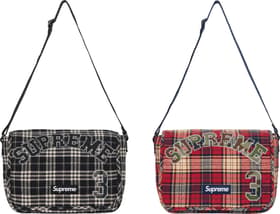 Appliqué Flannel Messenger Bag