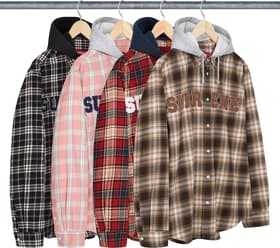Appliqué Hooded Flannel Shirt