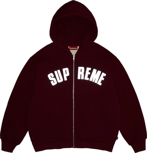 Arc Thermal Lined Zip Up Hooded Sweatshirt - Cardinal (detail)