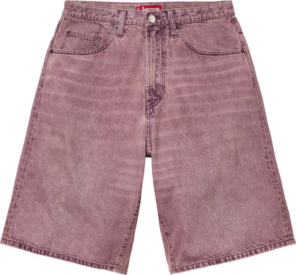 Baggy Denim Short - Overdyed Purple (front)