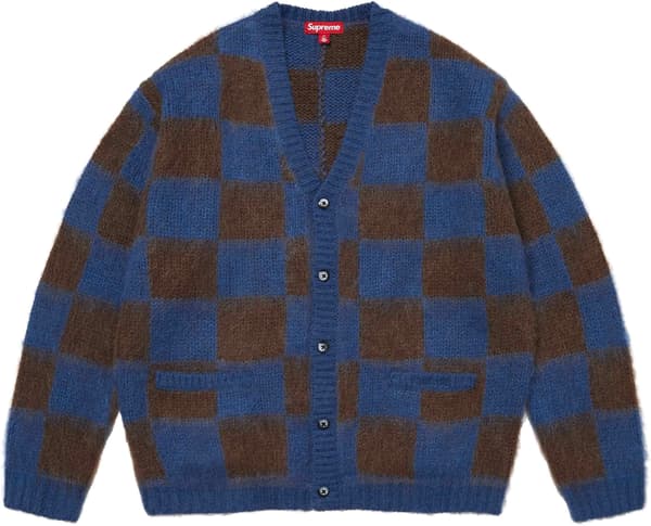 Checkerboard Cardigan - Blue (front)