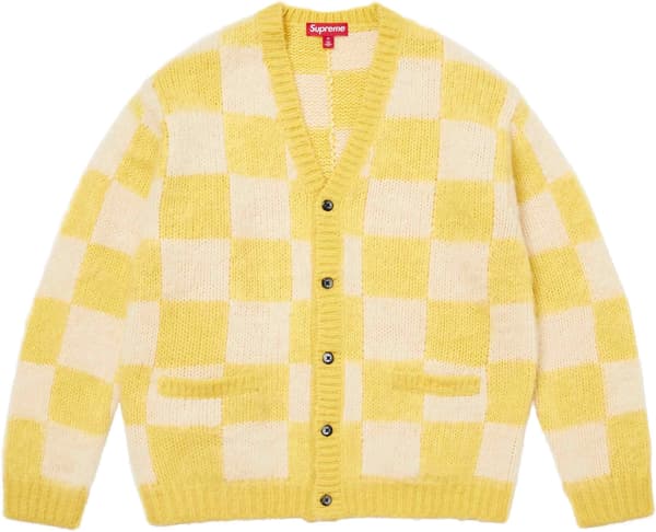 Checkerboard Cardigan - Yellow (front)