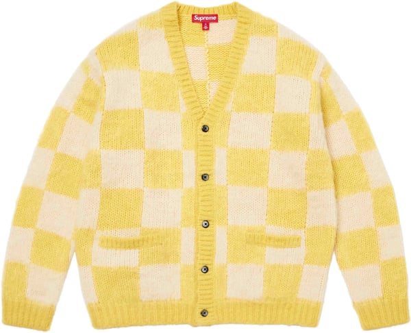 Checkerboard Cardigan - Yellow (front)