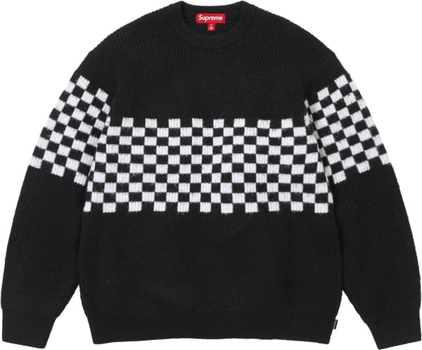 Checkerboard Pilled Sweater - Black (front)
