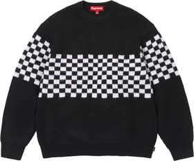 Checkerboard Pilled Sweater Black