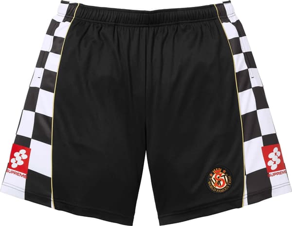Checkerboard Soccer Short - Black (front)
