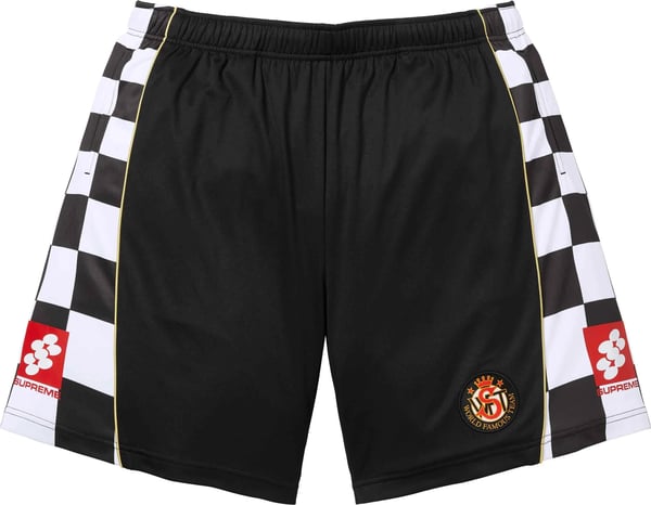 Checkerboard Soccer Short - Black (front)