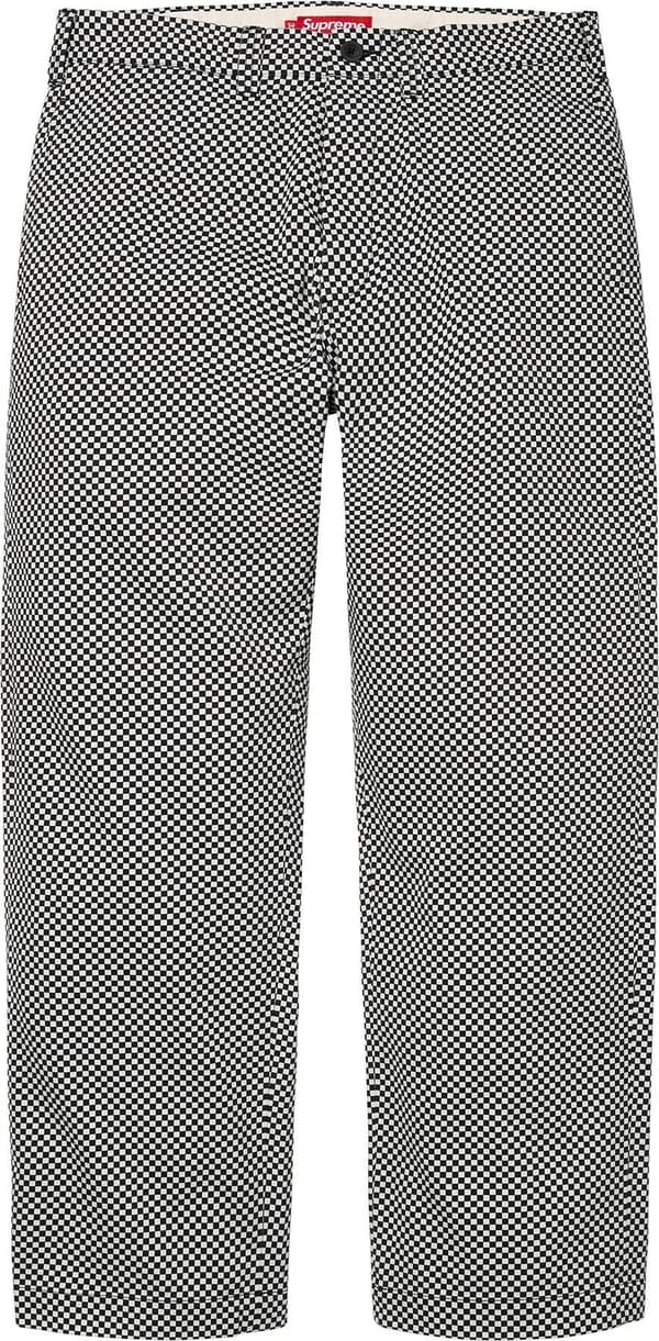 Chino Pant - White Checkerboard (front)