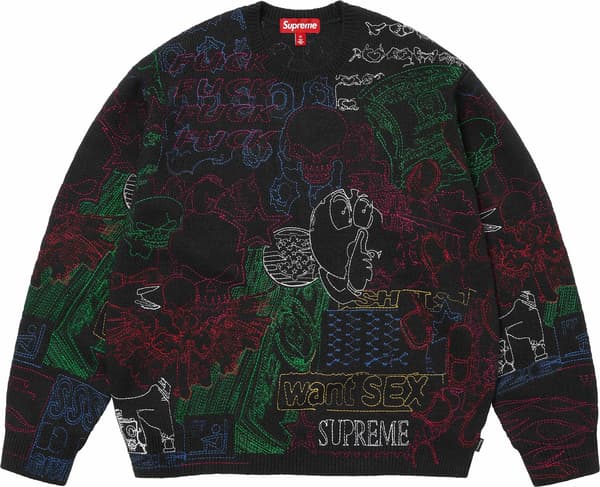 Collage Embroidered Sweater - Black (front)