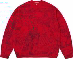 Collage Embroidered Sweater Red