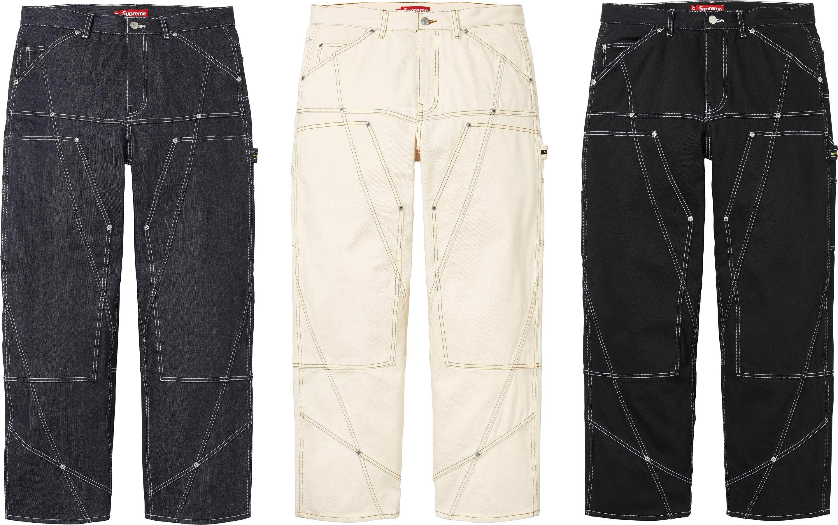 Contrast Stitch Double Knee Painter Jean