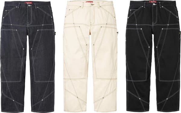 Contrast Stitch Double Knee Painter Jean - Group Shot