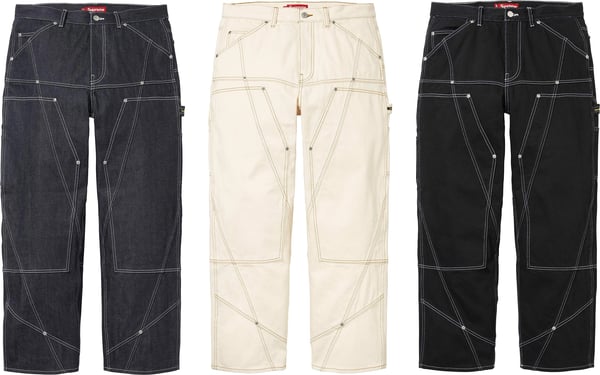 Contrast Stitch Double Knee Painter Jean - Group Shot