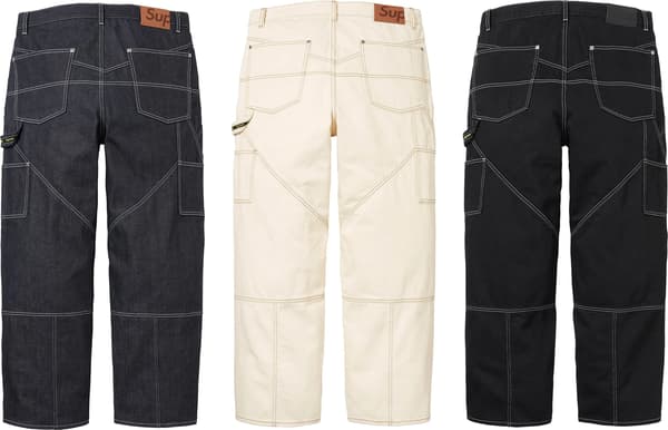 Contrast Stitch Double Knee Painter Jean - Group Shot