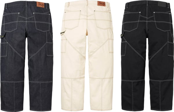 Contrast Stitch Double Knee Painter Jean - Group Shot