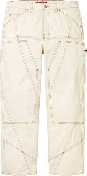 Contrast Stitch Double Knee Painter Jean Natural