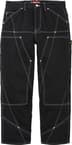 Contrast Stitch Double Knee Painter Jean - Rigid Black (front)