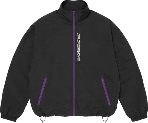 Contrast Zip Track Jacket - Black (front)