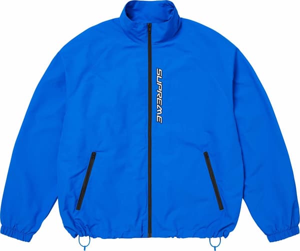 Contrast Zip Track Jacket - Blue (front)