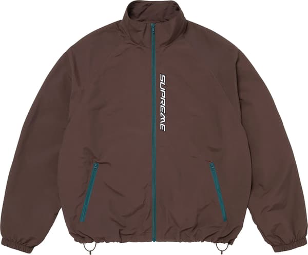 Contrast Zip Track Jacket - Brown (front)