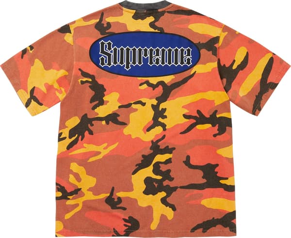 Cracked Pocket S/S Top - Orange Camo (detail)