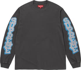 Cracked Sleeve L/S Top Washed Black