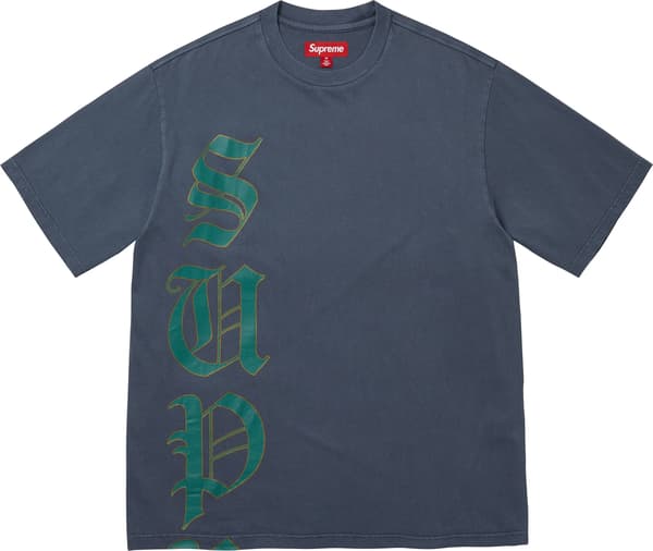 Cracked Vertical S/S Top - Navy (front)
