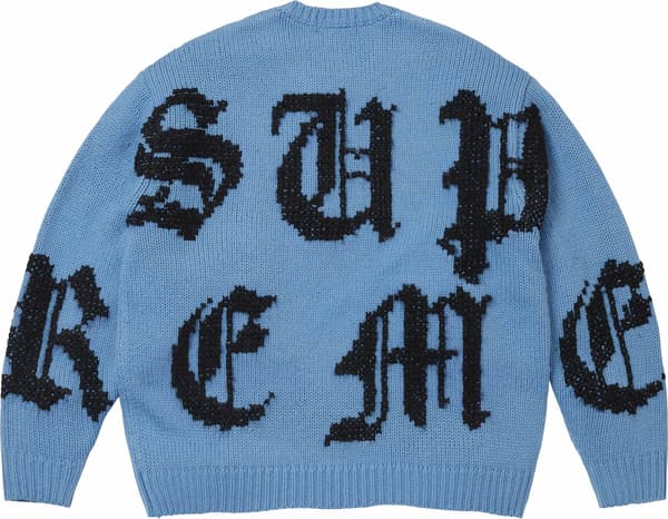 Cross Stitch Logo Sweater - Blue (detail)