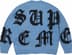 Cross Stitch Logo Sweater - Blue (detail)