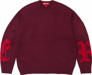Cross Stitch Logo Sweater Burgundy