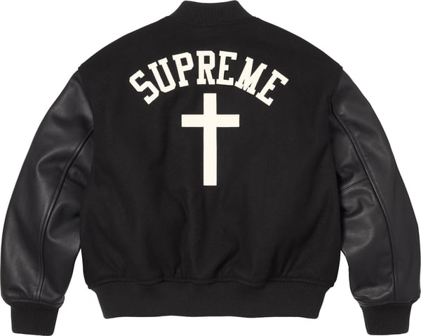 Cross Varsity Jacket - Black (detail)