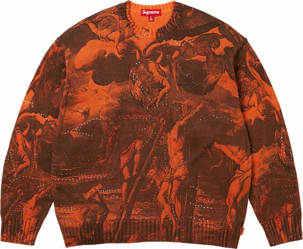 Crucifixion Sweater - Orange (front)