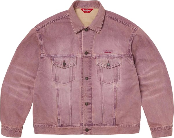 Denim Trucker Jacket - Overdyed Purple (front)