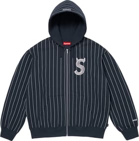 Devil S Logo Zip Up Hooded Sweatshirt Stripe