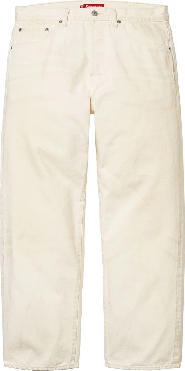 Distressed Loose Fit Selvedge Jean - Washed White (front)