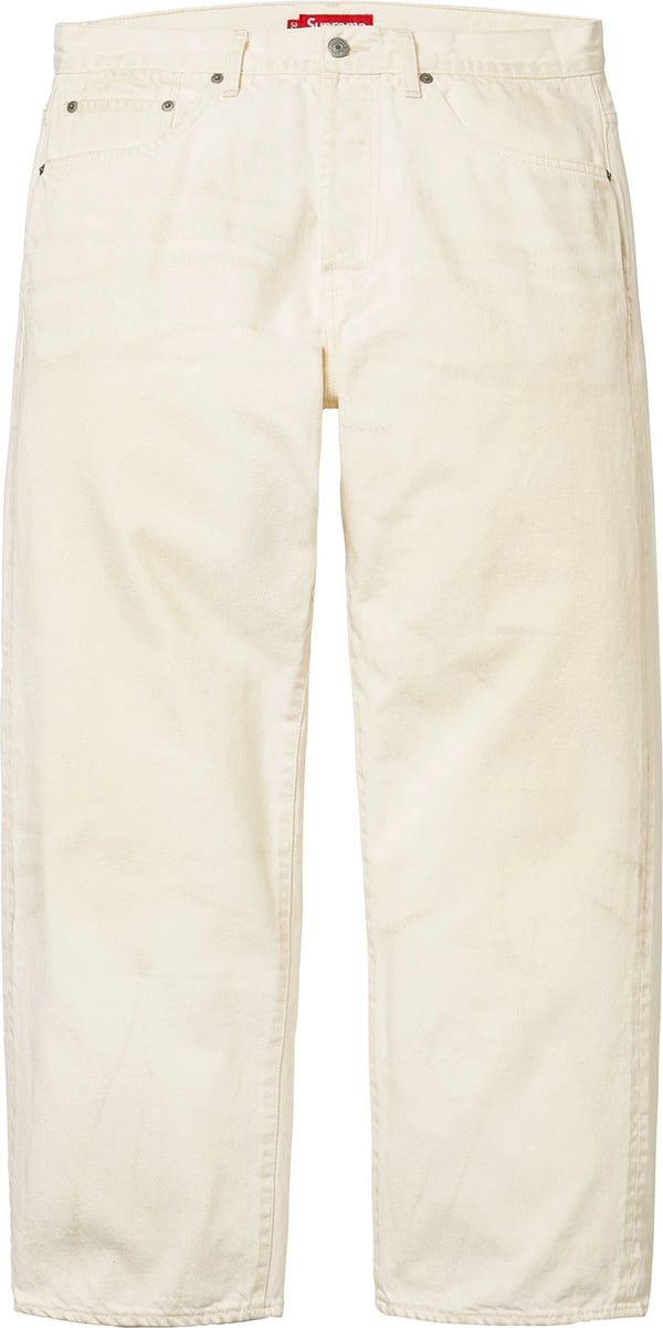 Distressed Loose Fit Selvedge Jean - Washed White (front)