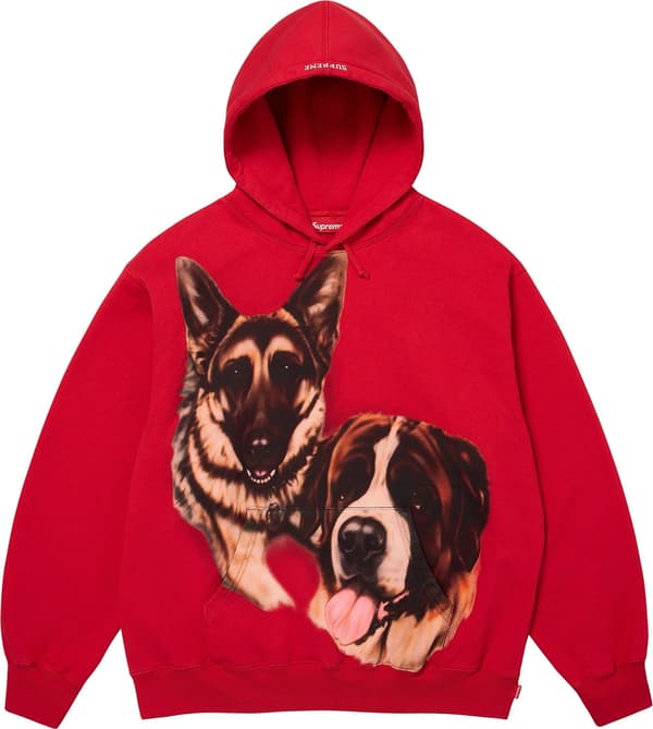 Dogs Hooded Sweatshirt - Red (front)