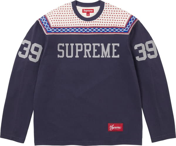 Fair Isle Football Top - Navy (front)