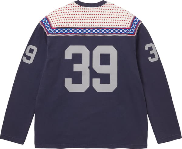 Fair Isle Football Top - Navy (detail)