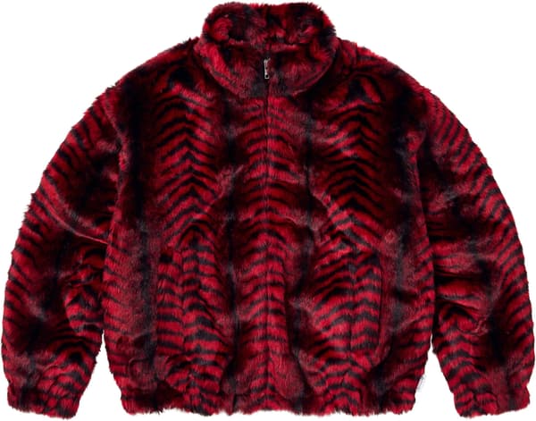 Faux Fur WINDSTOPPER® Bomber Jacket - Red (front)
