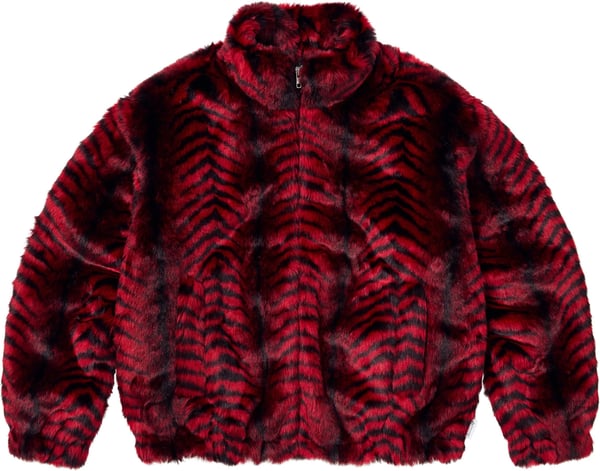 Faux Fur WINDSTOPPER® Bomber Jacket - Red (front)