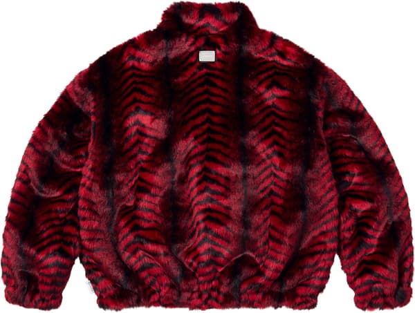 Faux Fur WINDSTOPPER® Bomber Jacket - Red (detail)