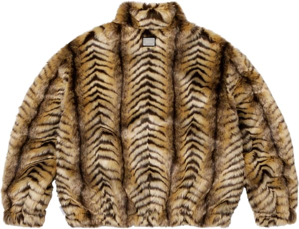 Faux Fur WINDSTOPPER® Bomber Jacket - Tan (detail)