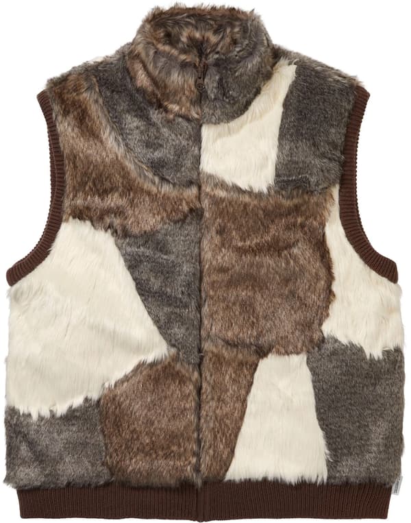 Faux Fur WINDSTOPPER® Vest - Brown (front)