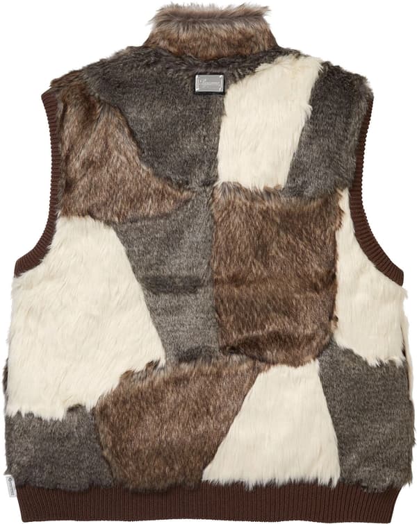 Faux Fur WINDSTOPPER® Vest - Brown (detail)